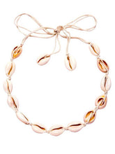 Weiße Kauri-Muschel geflochtene Choker Halskette